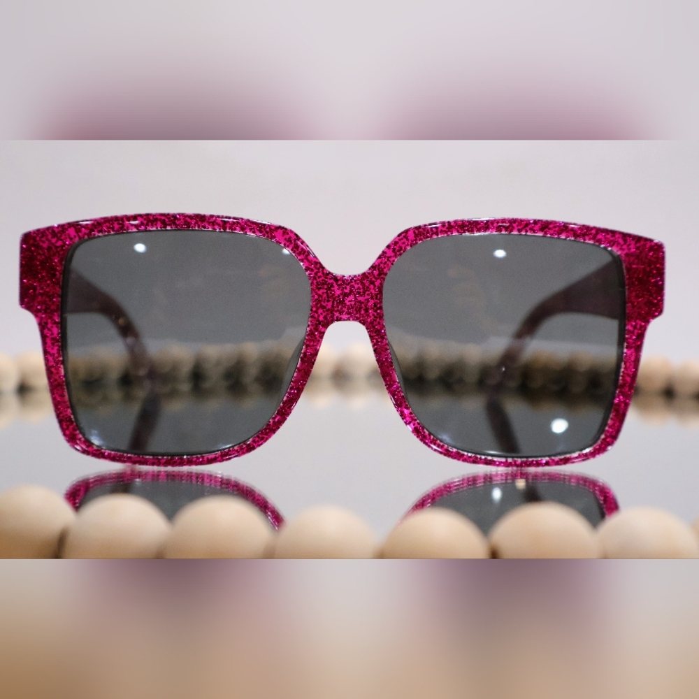 Yves Saint Laurent | Hot Pink Glitter Sunglasses